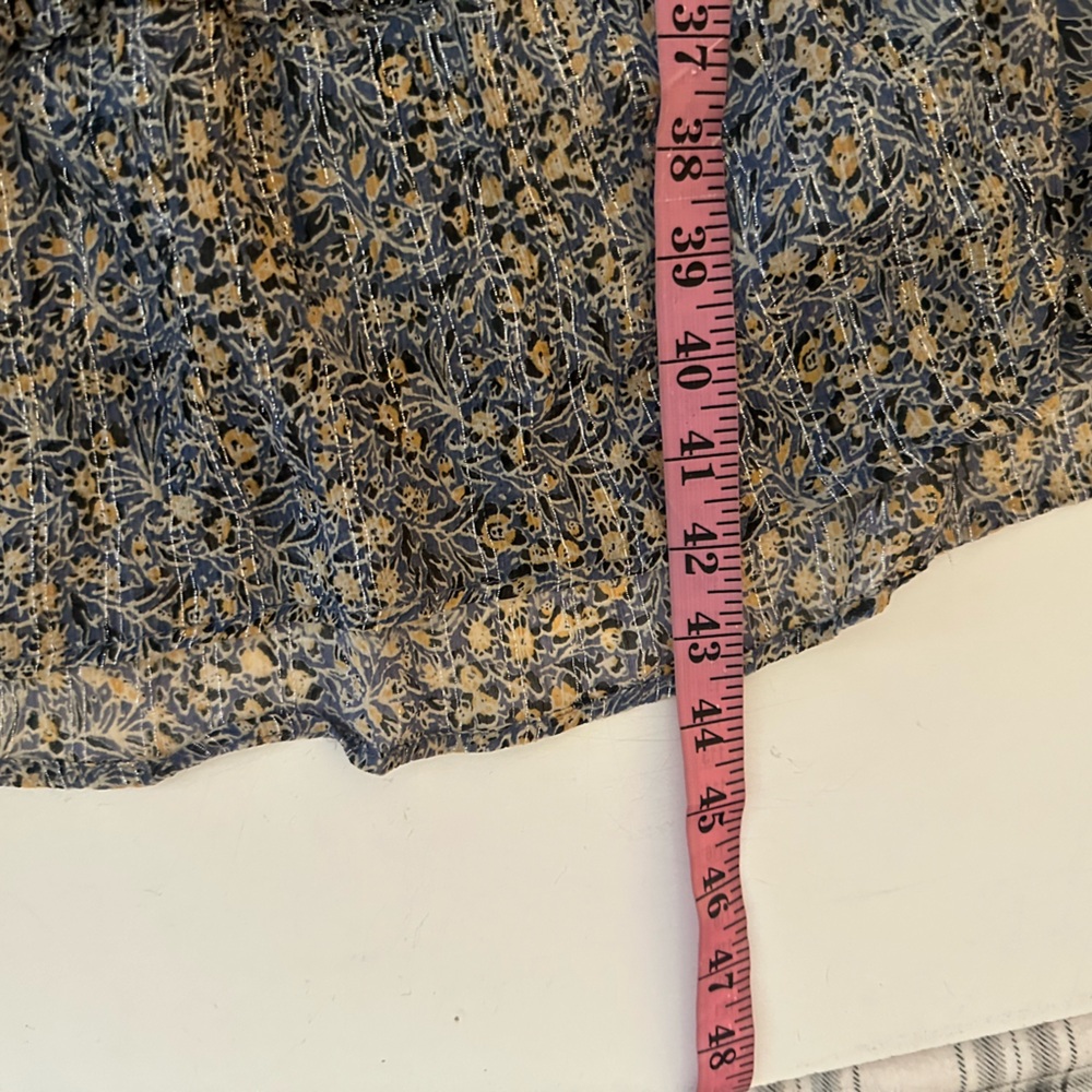 By Anthropologie Blue Kira Off-The-Shoulder Adjustable TieWaist Peasant Dress 14 - Picture 16 of 16